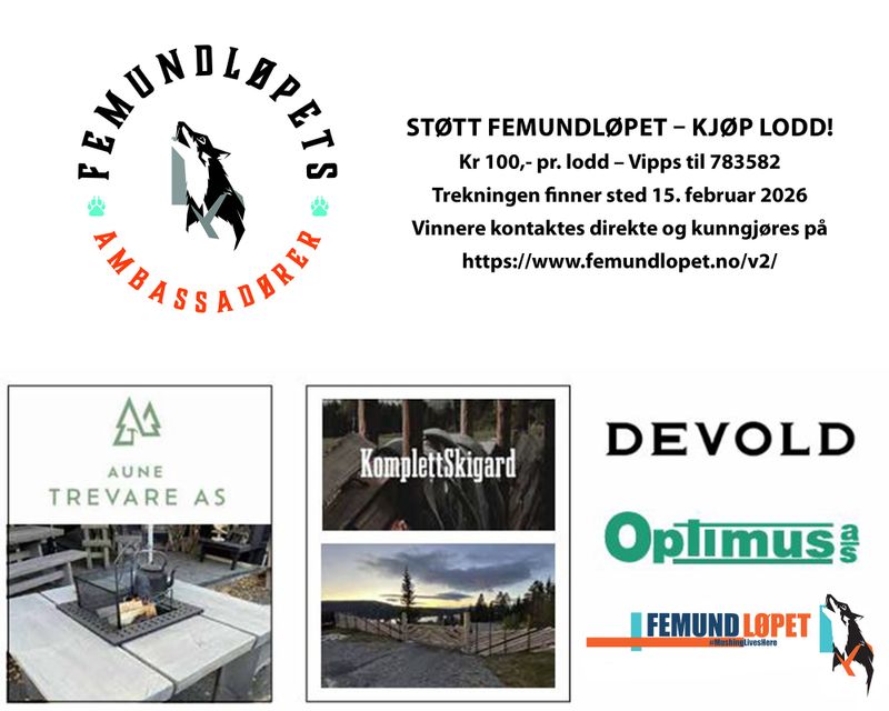 Flotte premier i Femundløpets Ambassadørers lotteri